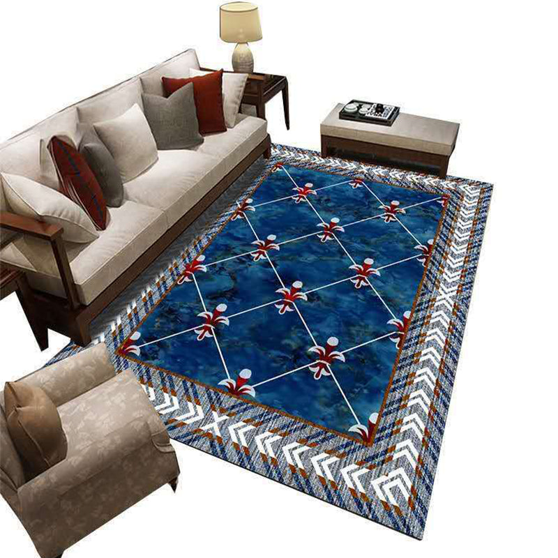 Skorter | Glam 3D Print Geometric Rug Multicolored Modern Rug Polyester Pet Friendly Stain Resistant Non-Slip Rug for Home