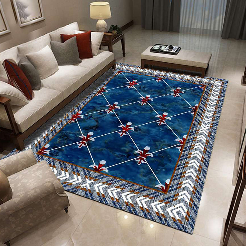 Skorter | Glam 3D Print Geometric Rug Multicolored Modern Rug Polyester Pet Friendly Stain Resistant Non-Slip Rug for Home