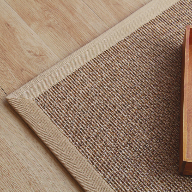 Skorter | Beige Rustic Carpet Sisal Solid Color Carpet Washable Non-Slip Pet-Friendly Carpet for Bedroom