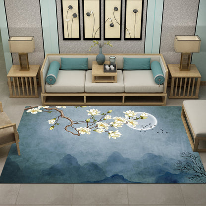 Skorter | Beautiful Multi Color Chinese Carpet Synthetic Floral Print Area Rug Machine Washable Anti-Slip Back Pet Friendly Rug for the Living Room