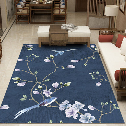 Skorter | Beautiful Multi Color Chinese Carpet Synthetic Floral Print Area Rug Machine Washable Anti-Slip Back Pet Friendly Rug for the Living Room