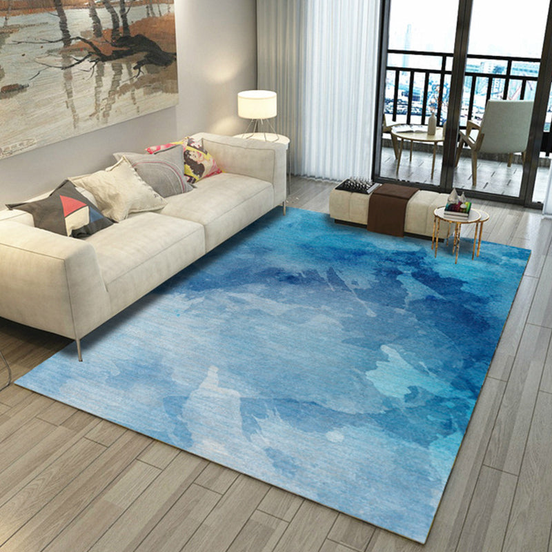 Skorter | Asian Abstract Painting Carpet Multi-Color Polypropylene Area Rug Machine Washable Non-Slip Back Stain Resistant Rug for Large Room