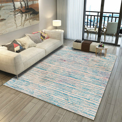 Skorter | Asian Abstract Painting Carpet Multi-Color Polypropylene Area Rug Machine Washable Non-Slip Back Stain Resistant Rug for Large Room