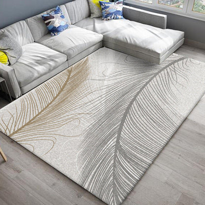 Skorter | Chic Oriental Rug Polyester Flower Botanical Rug Non-slip Machine Washable Pet-friendly Carpet for Living Room