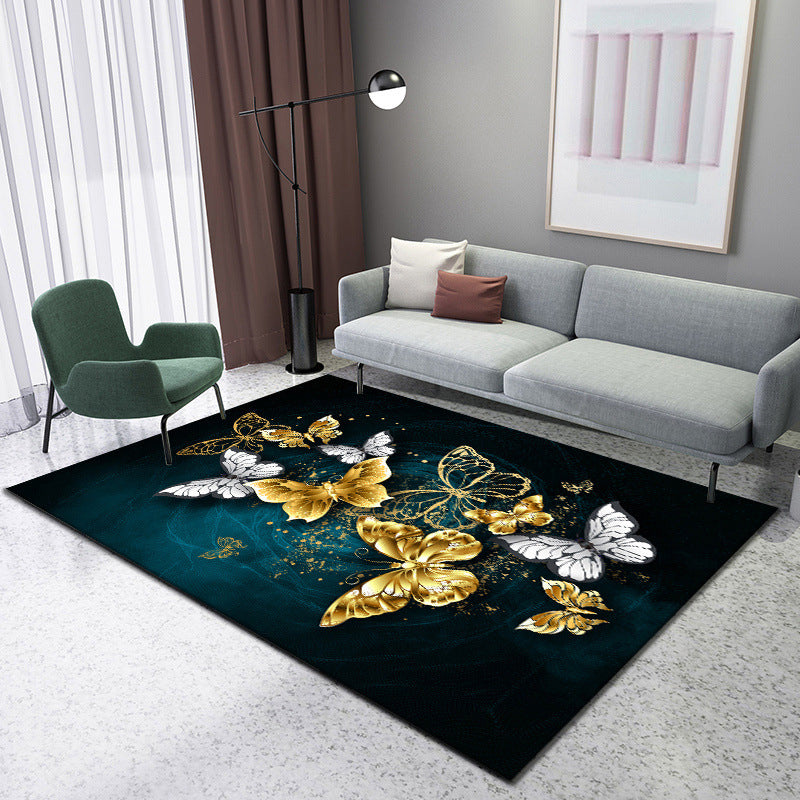 Skorter | Enchanting 3D Natural Scene Rug Multicolor Asian Rug Synthetic Pet Friendly Stain Resistant Nonslip Back Rug for Living Room