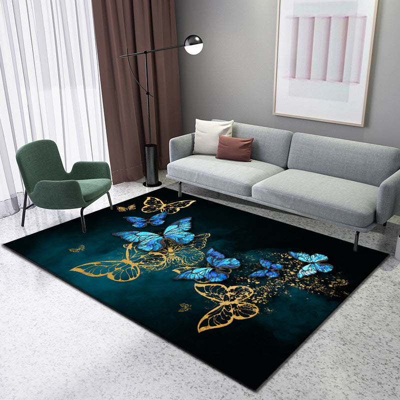 Skorter | Enchanting 3D Natural Scene Rug Multicolor Asian Rug Synthetic Pet Friendly Stain Resistant Nonslip Back Rug for Living Room