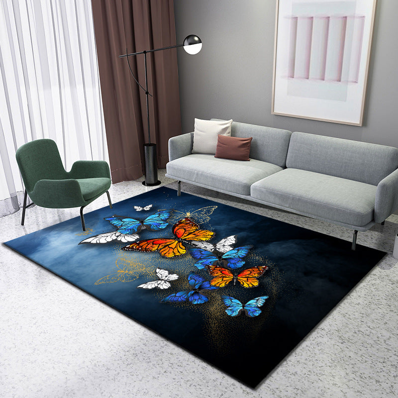 Skorter | Enchanting 3D Natural Scene Rug Multicolor Asian Rug Synthetic Pet Friendly Stain Resistant Nonslip Back Rug for Living Room