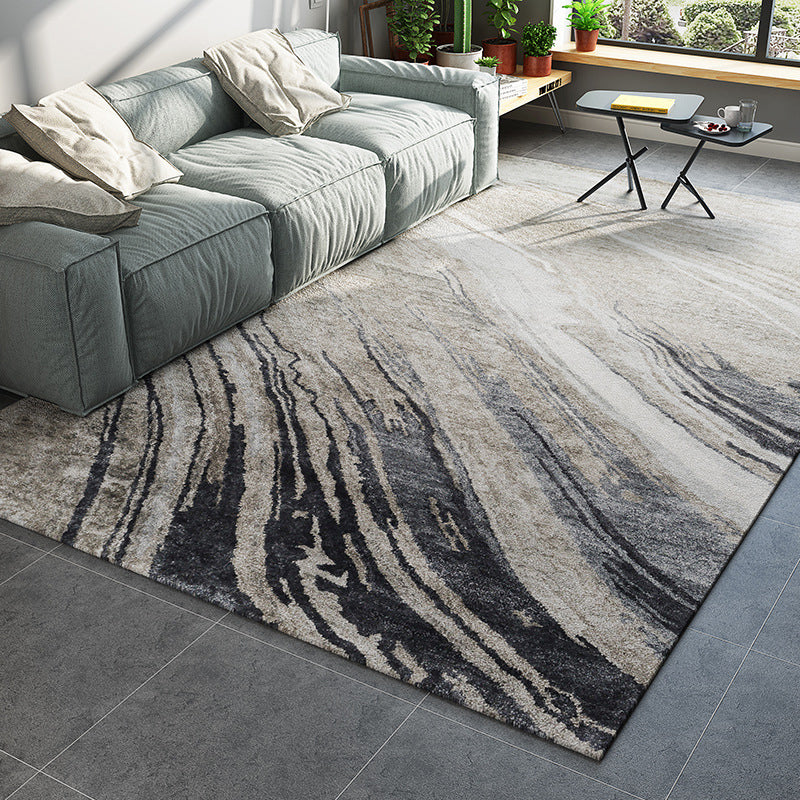 Skorter | Cyberpunk Abstract Lines Print Rug Multi-Color Polypropylene Rug Stain Resistant Anti-Slip Pet Friendly Carpet for Home