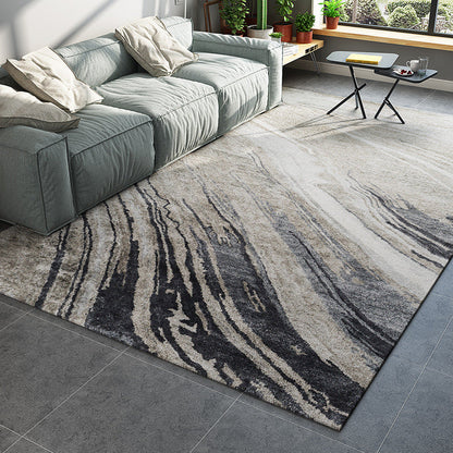 Skorter | Cyberpunk Abstract Lines Print Rug Multi-Color Polypropylene Rug Stain Resistant Anti-Slip Pet Friendly Carpet for Home