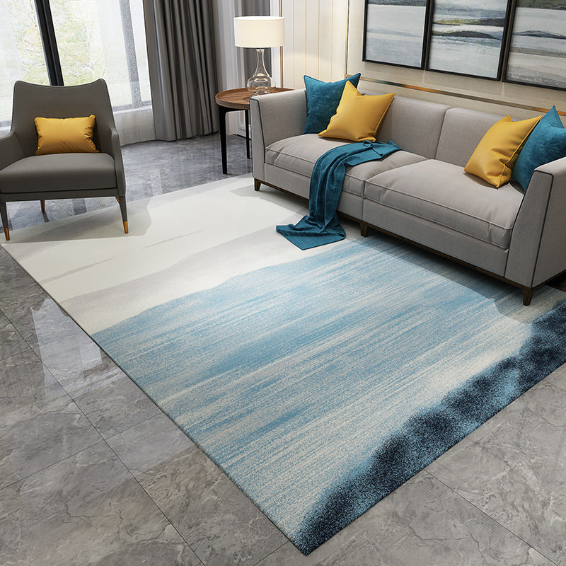Skorter | Cyberpunk Abstract Lines Print Rug Multi-Color Polypropylene Rug Stain Resistant Anti-Slip Pet Friendly Carpet for Home