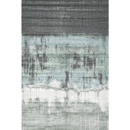 Skorter | Cyberpunk Abstract Lines Print Rug Multi-Color Polypropylene Rug Stain Resistant Anti-Slip Pet Friendly Carpet for Home