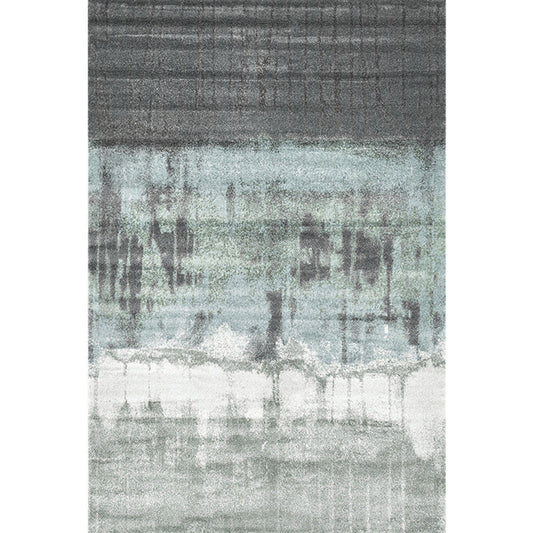 Skorter | Cyberpunk Abstract Lines Print Rug Multi-Color Polypropylene Rug Stain Resistant Anti-Slip Pet Friendly Carpet for Home