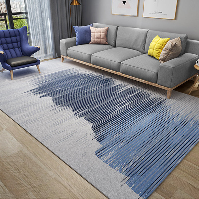 Skorter | Cyberpunk Abstract Lines Print Rug Multi-Color Polypropylene Rug Stain Resistant Anti-Slip Pet Friendly Carpet for Home