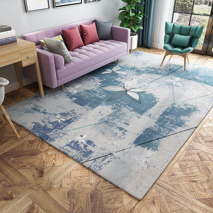 Skorter | Chic Postmodernism Area Rug Multi Colors Steampunk Carpet Synthetic Pet Friendly Stain Resistant Non-Slip Backing Rug for Home