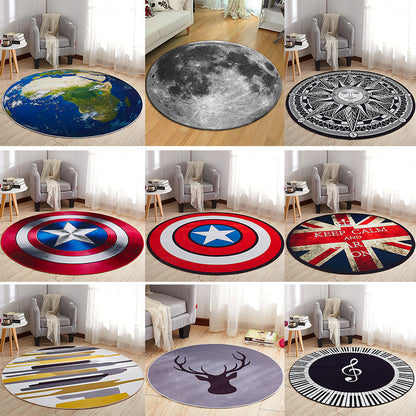 Skorter | Creative Boys Bedroom Rug Multi Colors Optical Illusion Rug Polypropylene Non-slip Pet-friendly Washable Rug