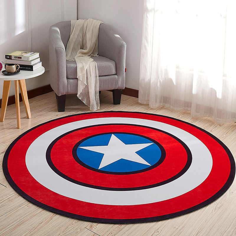 Skorter | Creative Boys Bedroom Rug Multi Colors Optical Illusion Rug Polypropylene Non-slip Pet-friendly Washable Rug
