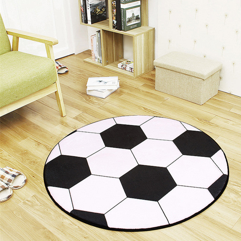 Skorter | Creative Sports Ball Print Carpet Multi-color Modern Carpet Polyester Stain Resistant Non-slip Back Machine Washable Rug for Boys Room