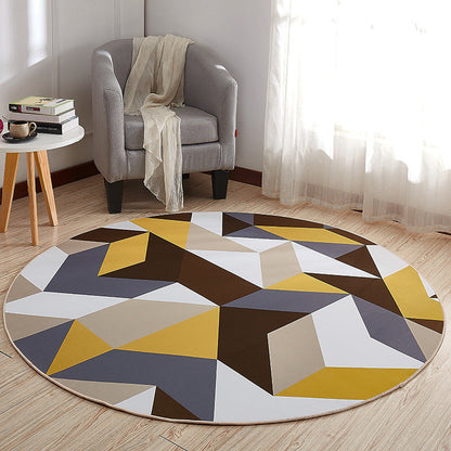 Skorter | Cool Multi-Colored Novelty Rug Synthetic 3D Illusion Rug Machine Washable Non-Slip Pet-Friendly Rug for the Living Room