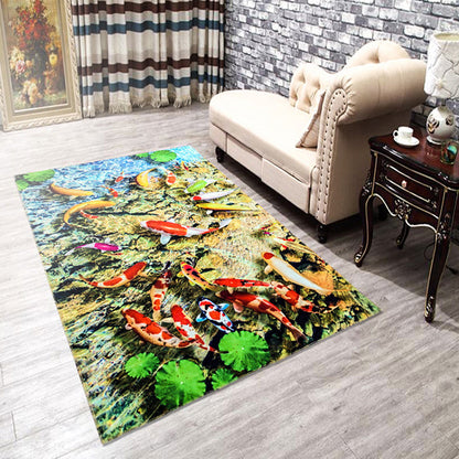 Skorter | Amazing Multicolor Natural Landscape Carpet Polyester Modern Carpet Stain Resistant Washable Non-Slip Back Carpet for Family Room