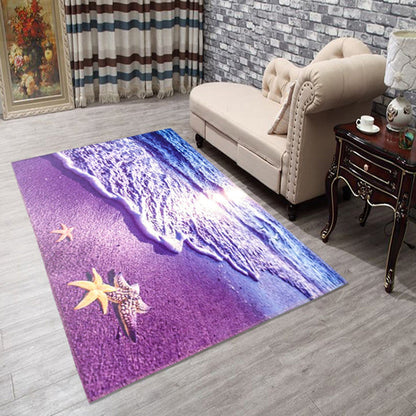 Skorter | Amazing Multicolor Natural Landscape Carpet Polyester Modern Carpet Stain Resistant Washable Non-Slip Back Carpet for Family Room