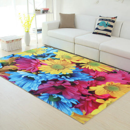 Skorter | Amazing Multicolor Natural Landscape Carpet Polyester Modern Carpet Stain Resistant Washable Non-Slip Back Carpet for Family Room