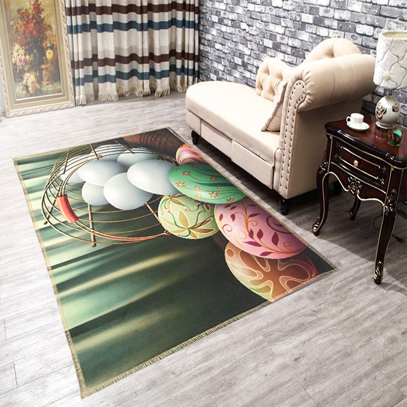 Skorter | Amazing Multicolor Natural Landscape Carpet Polyester Modern Carpet Stain Resistant Washable Non-Slip Back Carpet for Family Room