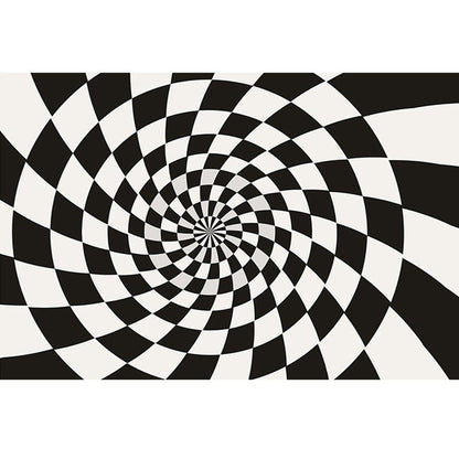 Skorter | Enchanting Multicolor Novelty Carpet Synthetic Twist Checker 3D Illusion Rug Machine Washable Pet Friendly Non-Slip Rug for Room