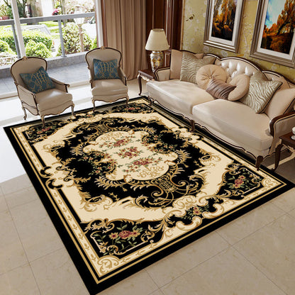 Skorter | Empire Floral Area Rug Multicolor Victorian Carpet Synthetic Stain Resistant Non-Slip Backing Pet Friendly Rug for Lounge