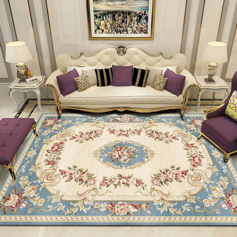 Skorter | Antique Multicolor Glam Carpet Polyester Floral Pattern Carpet Pet Friendly Stain Resistant Non-Slip Carpet for Home