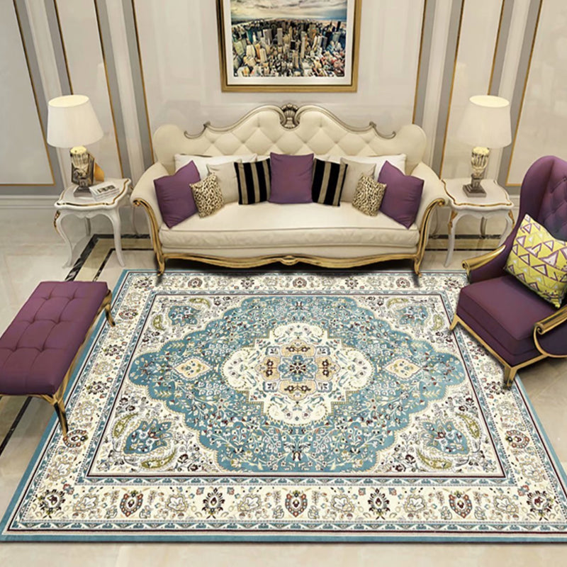 Skorter | Antique Multicolor Glam Carpet Polyester Floral Pattern Carpet Pet Friendly Stain Resistant Non-Slip Carpet for Home