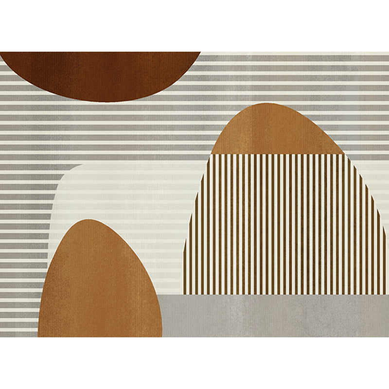 Skorter | Calming Multi Colors Nordic Rug Synthetic Geometric Rug Washable Stain Resistant Non-Slip Backing Rug for Living Room