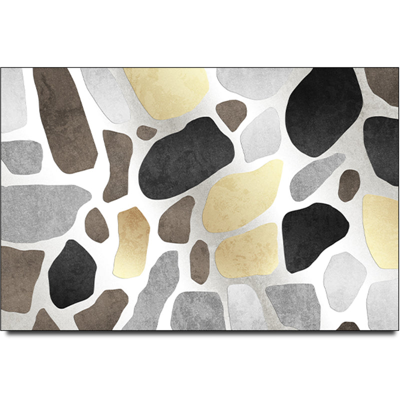 Skorter | Calming Multi Colors Nordic Rug Synthetic Geometric Rug Washable Stain Resistant Non-Slip Backing Rug for Living Room