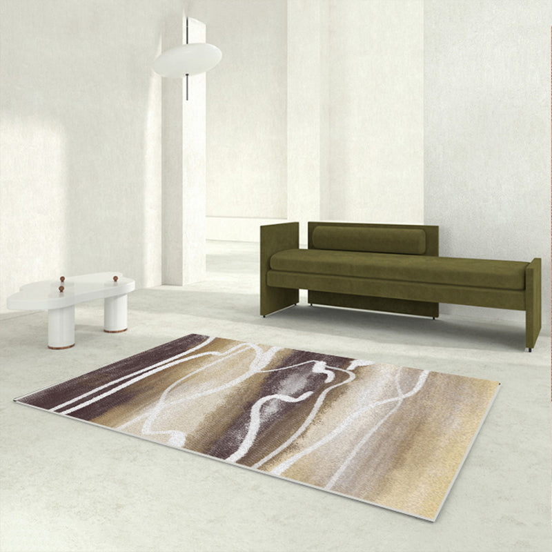 Skorter | Calming Multi Colors Nordic Rug Synthetic Geometric Rug Washable Stain Resistant Non-Slip Backing Rug for Living Room