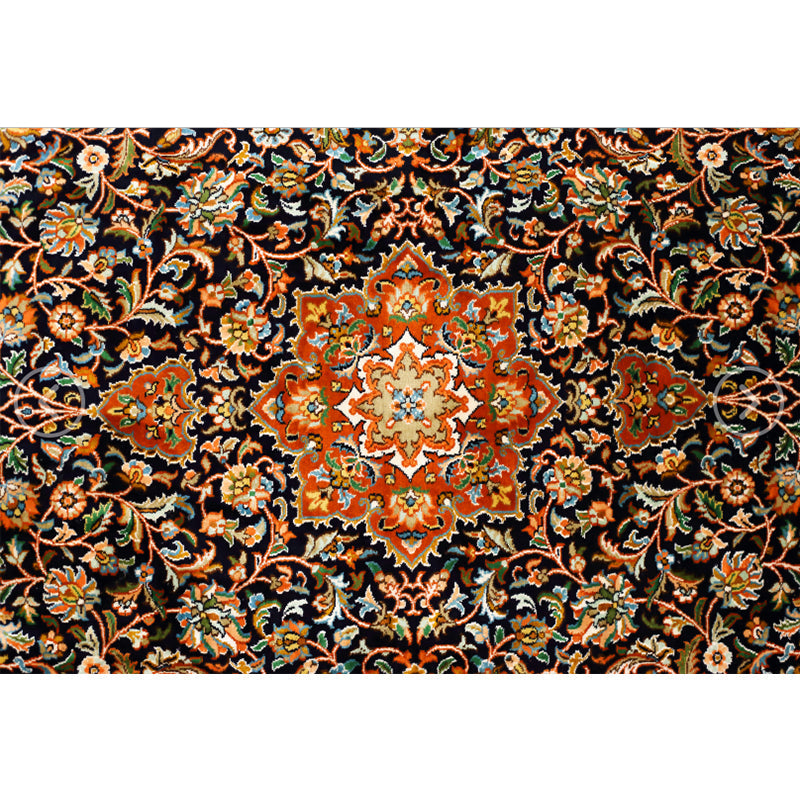 Skorter | Exotic antique carpet multicolored geometric print rug non-slip back pet-friendly machine washable rug for large room