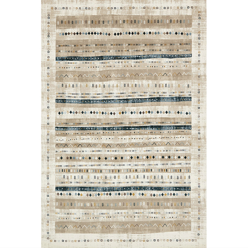 Skorter | Exotic antique carpet multicolored geometric print rug non-slip back pet-friendly machine washable rug for large room