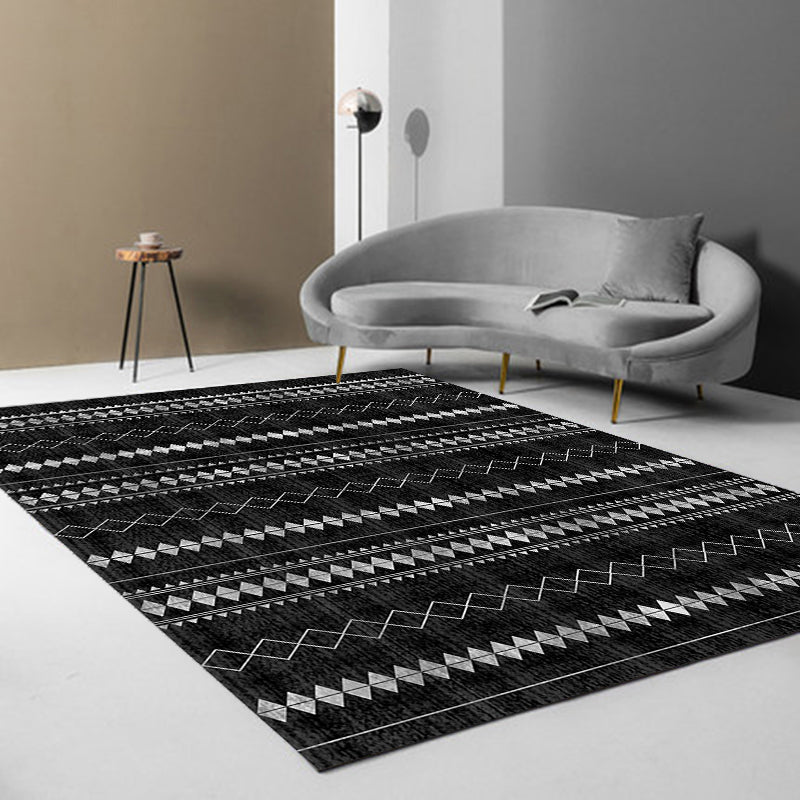 Skorter | Exotic antique carpet multicolored geometric print rug non-slip back pet-friendly machine washable rug for large room