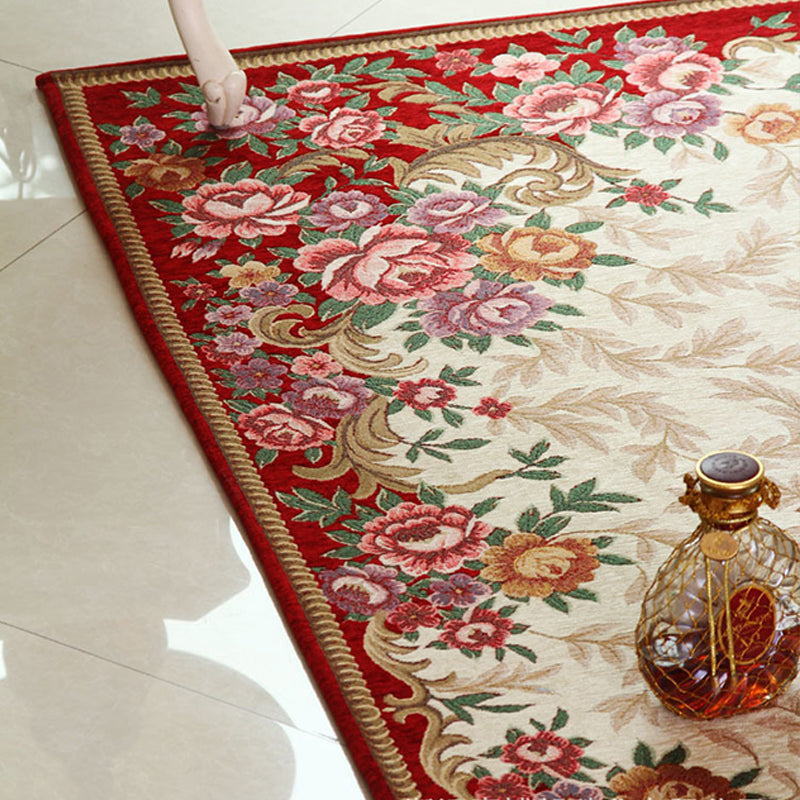 Skorter | Empire Peony Rug Multicolor Traditional Rug Synthetic Pet-Friendly Non-Slip Stain-Resistant Runner Rug for Home