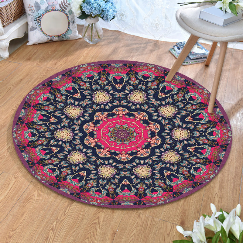 Skorter | Ethnic Multicolor Print Carpet Polyester Persian Carpet Stain Resistant Machine Washable Non-Slip Carpet for the Living Room