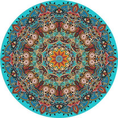 Skorter | Ethnic Multicolor Print Carpet Polyester Persian Carpet Stain Resistant Machine Washable Non-Slip Carpet for the Living Room