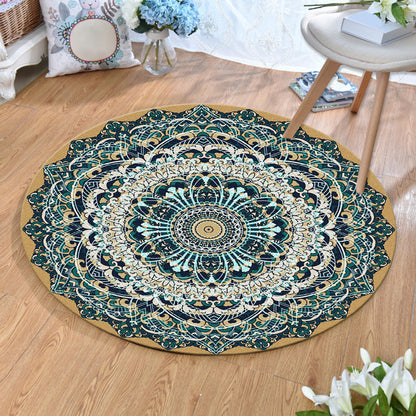 Skorter | Ethnic Multicolor Print Carpet Polyester Persian Carpet Stain Resistant Machine Washable Non-Slip Carpet for the Living Room