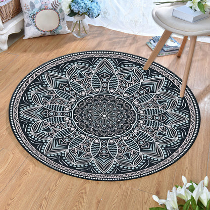 Skorter | Ethnic Multicolor Print Carpet Polyester Persian Carpet Stain Resistant Machine Washable Non-Slip Carpet for the Living Room