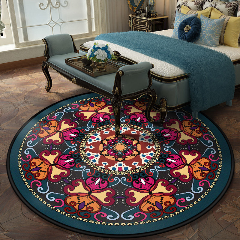 Skorter | European Moroccan Carpet Multicolor symmetrical pattern carpet non-slip pet-friendly machine washable carpet for the bedroom