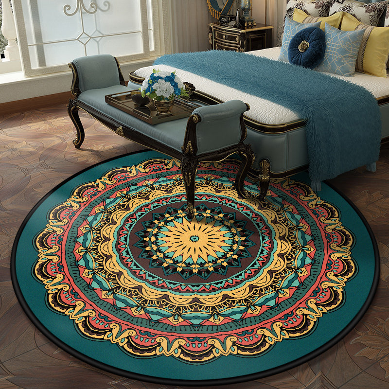 Skorter | European Moroccan Carpet Multicolor symmetrical pattern carpet non-slip pet-friendly machine washable carpet for the bedroom