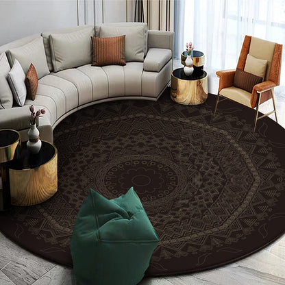 Skorter | Exotic Mandala EKRAN RUG Multicolor Persian Carpet Synthetic Washable Pet-Friendly Non-Slip Rug for Living Room