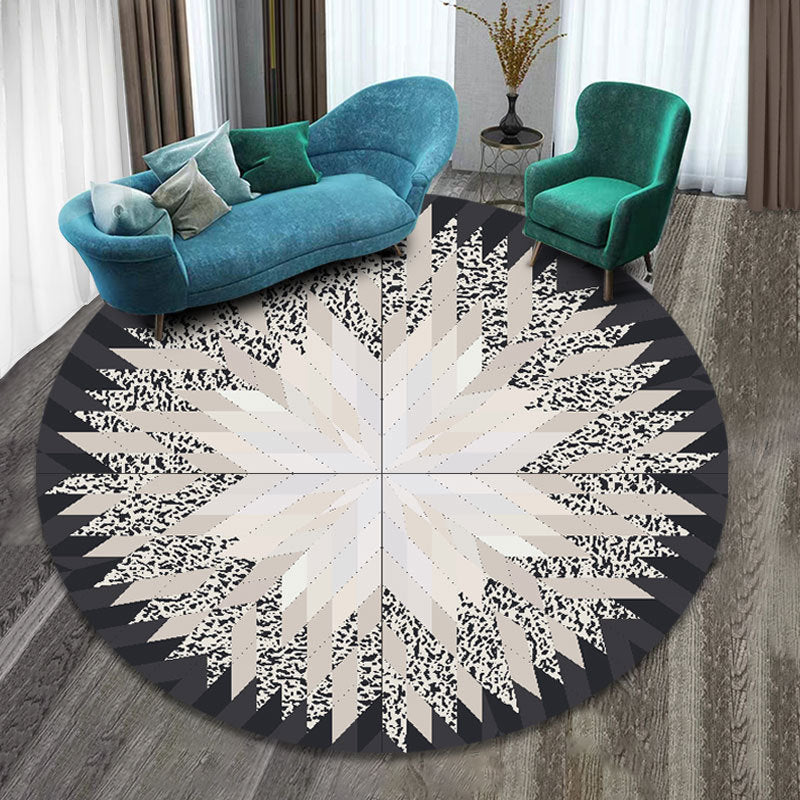 Skorter | Colorfully patterned folk art printed carpet polyester Moroccan carpet with non-slip backing pet-friendly machine washable carpet for guest room