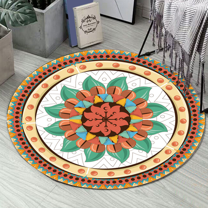 Skorter | Art Deco Moroccan Carpet Multicolored Mandala Carpet Pet-Friendly Machine Washable Non-Slip Rug for Bedroom
