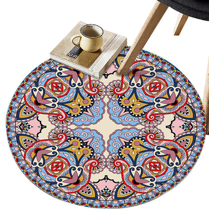 Skorter | Art Deco Moroccan Carpet Multicolored Mandala Carpet Pet-Friendly Machine Washable Non-Slip Rug for Bedroom