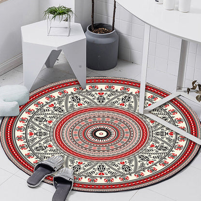 Skorter | Art Deco Moroccan Carpet Multicolored Mandala Carpet Pet-Friendly Machine Washable Non-Slip Rug for Bedroom