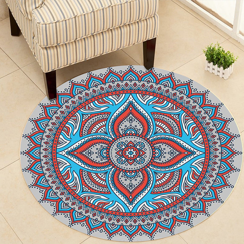 Skorter | Art Deco Moroccan Carpet Multicolored Mandala Carpet Pet-Friendly Machine Washable Non-Slip Rug for Bedroom
