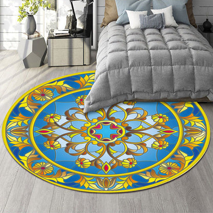 Skorter | Art Deco Moroccan Carpet Multicolored Mandala Carpet Pet-Friendly Machine Washable Non-Slip Rug for Bedroom